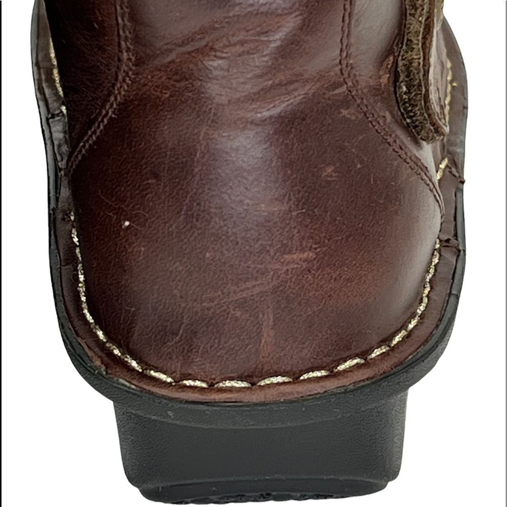 Alegria Caiti Gravy Pull Up Brown Leather Ankle Boots - Picture 10 of 16
